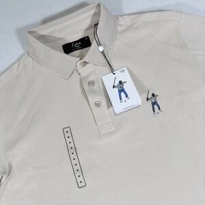 NWT Eastside Core Pique Polo Shirt Mens Medium Pumice Beige Short Sleeve